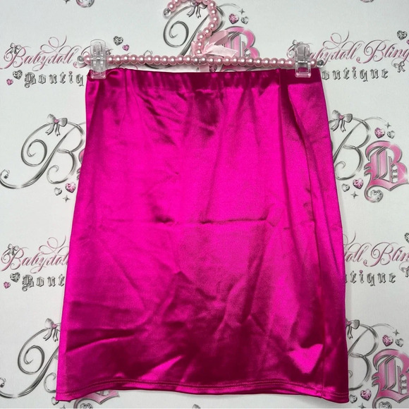 Seduction skirt metallic lipstick pink bright  fuschia gorgeous club wear sexy - Picture 5 of 8